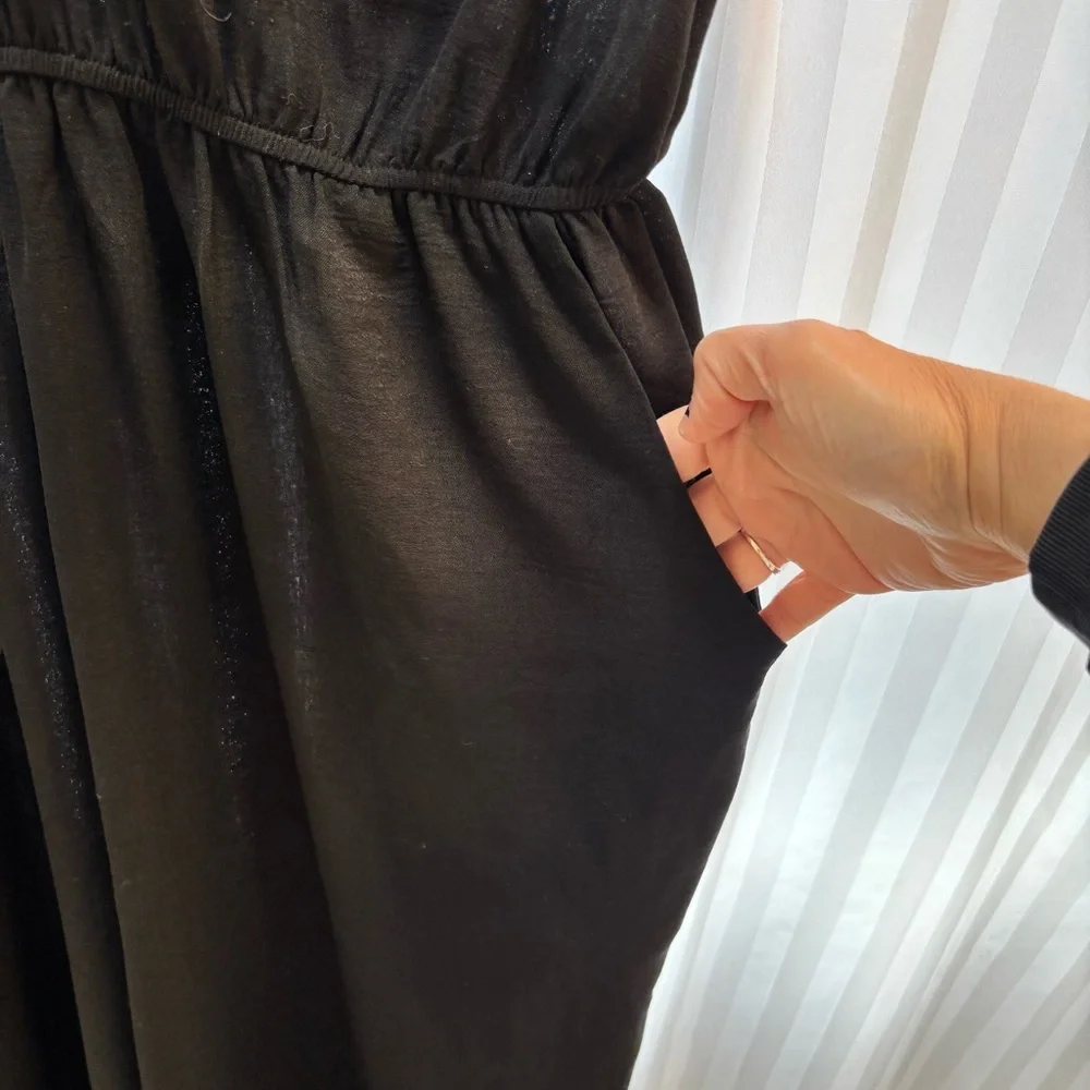 Gilli Black Sleeveless Halter Wide Leg Jumpsuit Plus Size XXL Formal Event - Picture 3 of 10